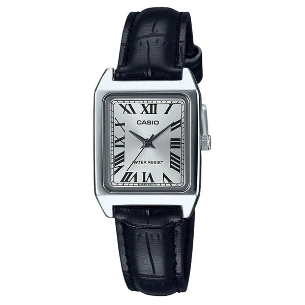 CASIO WATCH ANALOGUE ROMAN NUMERALS RECTANGLE WATCH. LTPV007L-7B1.