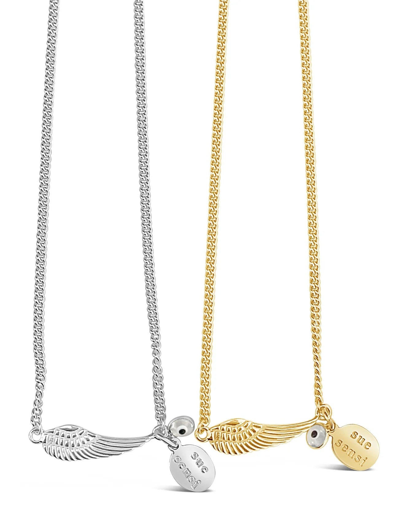 SUE SENSI STERLING SILVER MY ANGLE WING NECKALCE