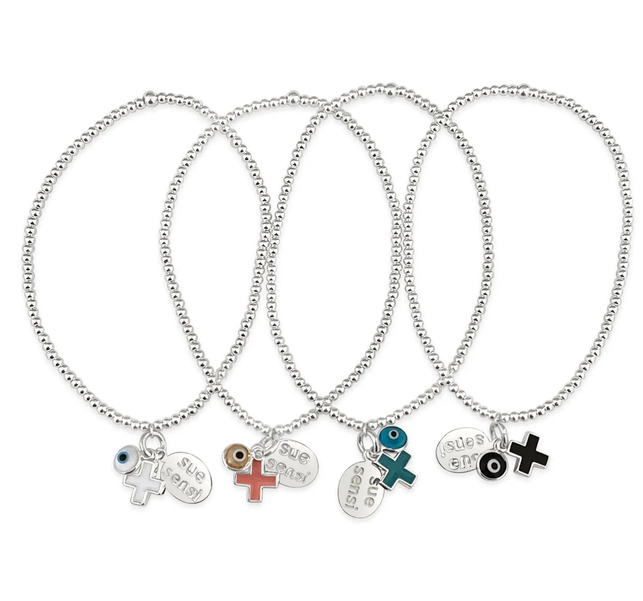 SUE SENSI STERLING SILVER 2MM BALL PEACE WITHIN BRACELET