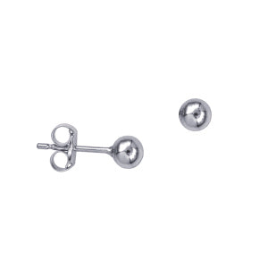 9CT WHITE GOLD 3MM BALL STUD EARRINGS