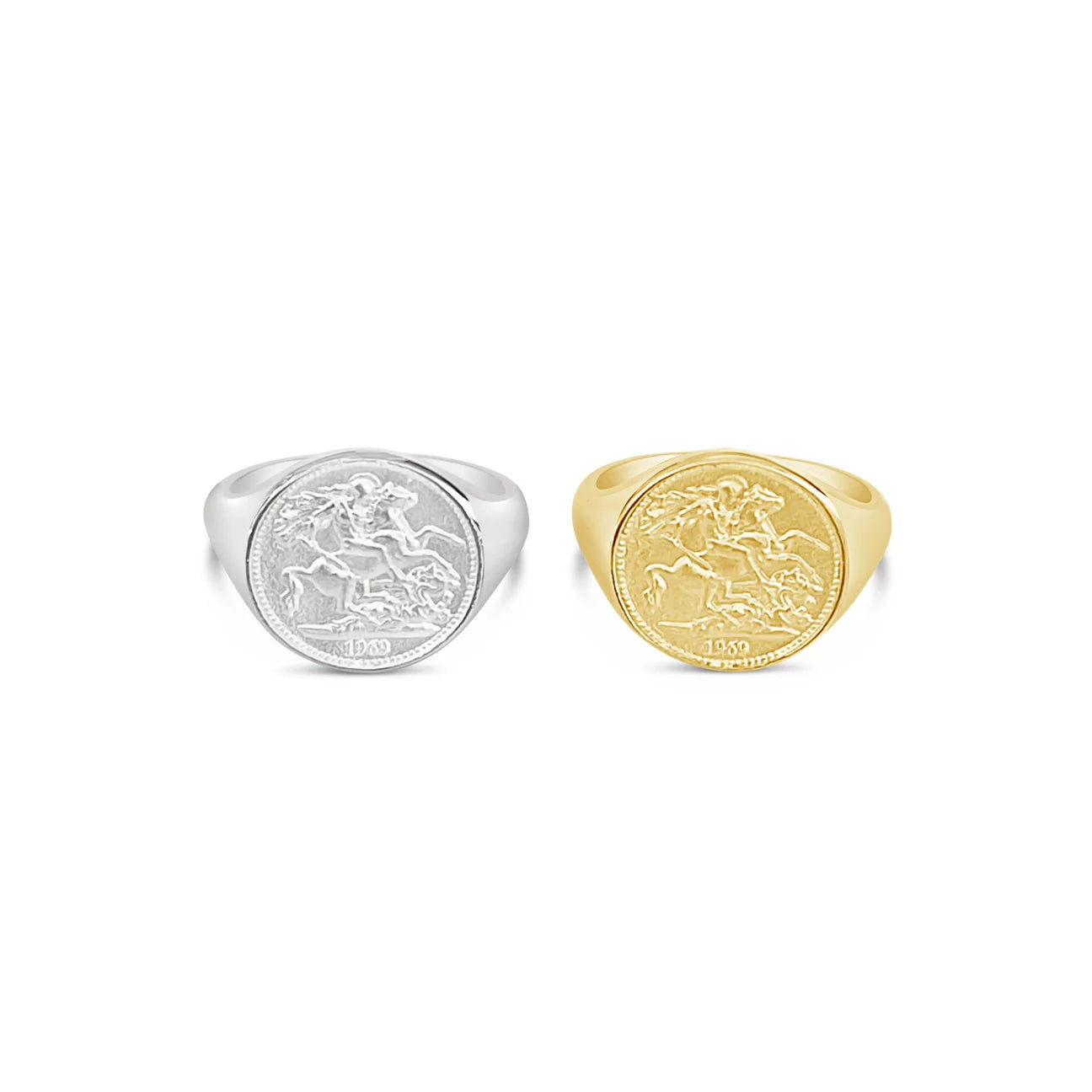 SUE SENSI STERLING SILVER GOLD PLATED ST GEORGE RING – ALDO Jewellers