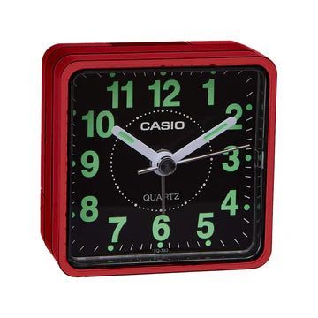 CASIO ALARM CLOCK BEEPER SOUND ALARM RED CASE WITH BLACK FACE TQ140-4D