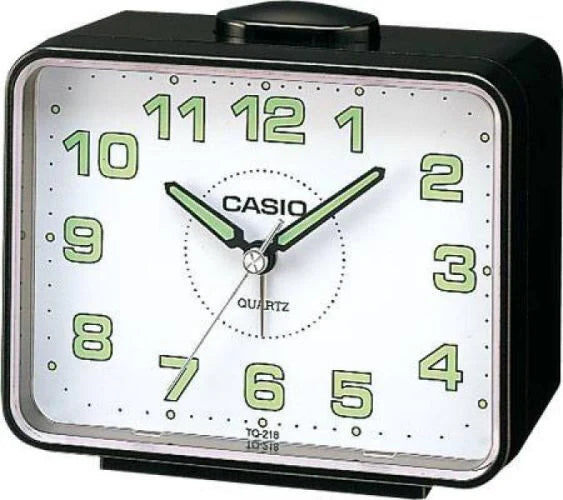 CASIO ANALOGUE CLOCK ALARM, SNOOZE WHITE FACE TQ218-1BDF