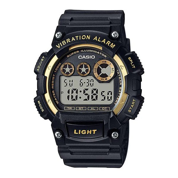 CASIO WATCH DIGITAL BLACK RESIN BAND W735H-1A2