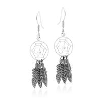 STERLING SILVER DREAM CATCHER EARRINGS.