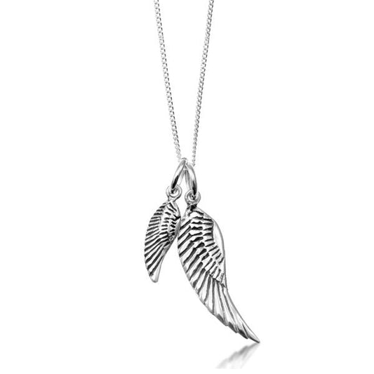 STERLING SILVER DOUBLE WINGS NECKLACE.