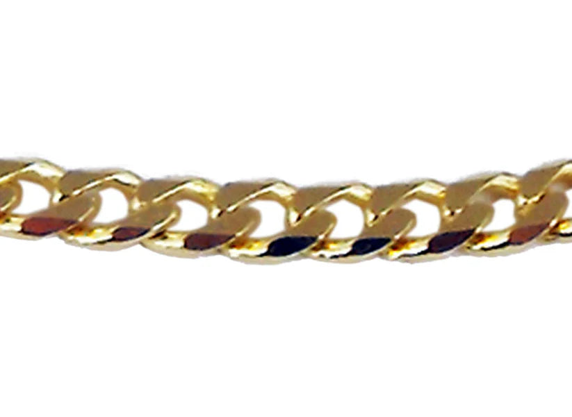 9CT YELLOW GOLD ITALIAN IMPORTED SOLID WIDE DIAMOND CUT CURB CHAIN