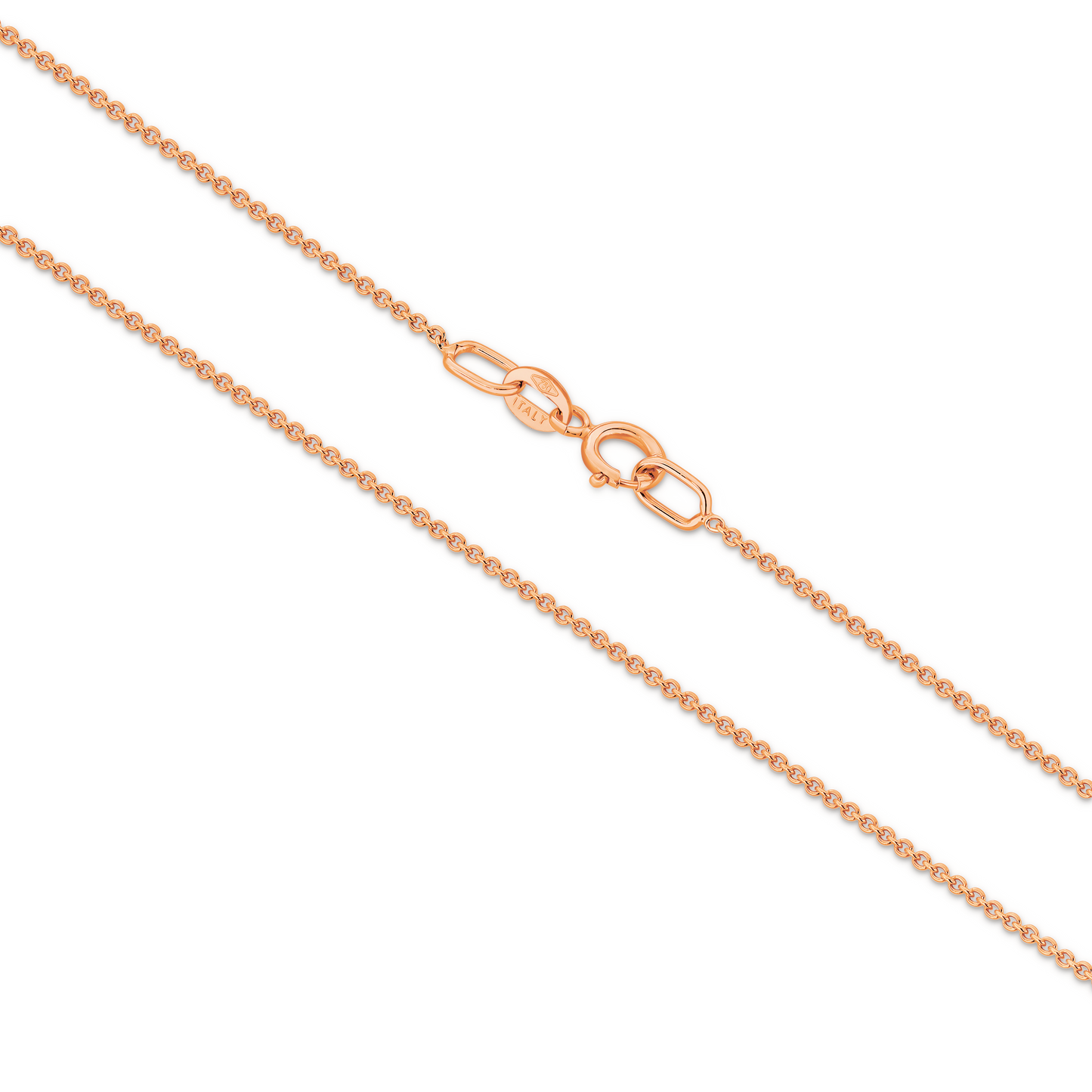 18CT ROSE GOLD ITALAIN SOILD 45CM X 0.9MM CABLE CHAIN 1.46GRAMS.