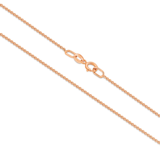 18CT ROSE GOLD ITALAIN SOILD 45CM X 0.9MM CABLE CHAIN 1.46GRAMS.
