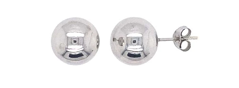 9CT WHITE GOLD 6MM BALL STUD EARRINGS