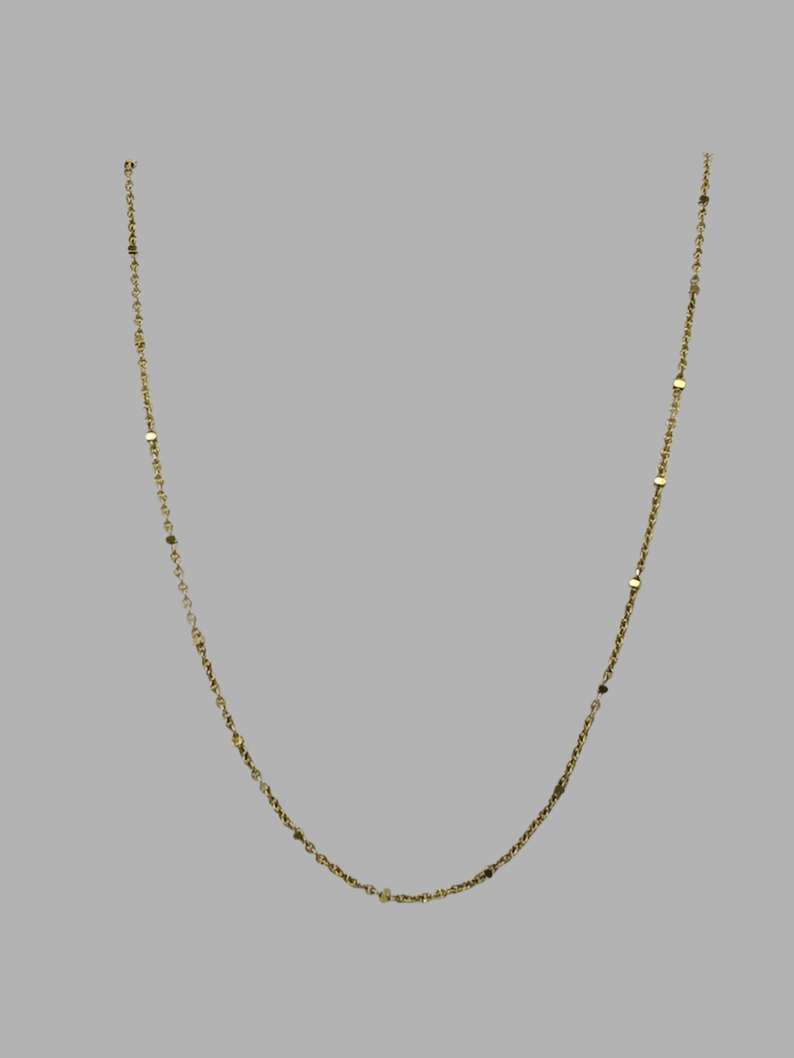 9CT YELLLOW GOLD 45CM CABLE AND SQUARE BALL CHAIN 1.8GRAMS