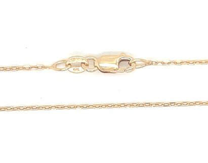 9CT YELLOW GOLD ITALIAN 19CM x 1.1MM DIAMOND CUT TRACE BRACELET.