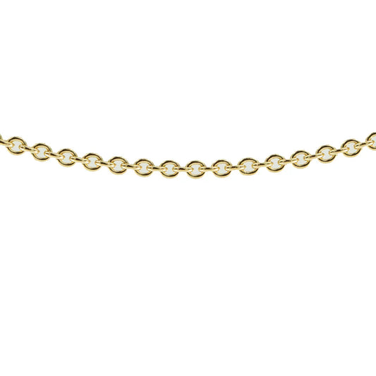 9CT YELLOW GOLD ITALIAN OVAL LINK 42-45CM X 1.1MM CHAIN 1.93GRAMS.