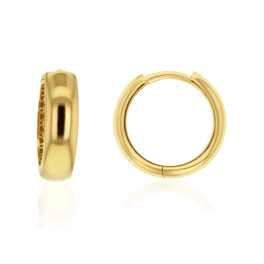 18CT YELLOW GOLD IMPORTED HUGGIE EARRINGS