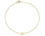 9CT YELLOW GOLD INITIAL S 15.5-18.5CM FINE BRACELET.