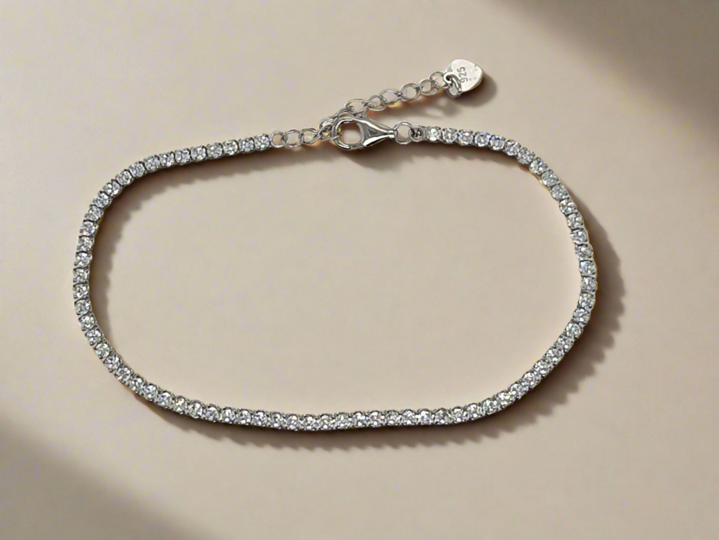 STERLING SILVER CUBIC ZIRCONIA TENNIS BRACELET