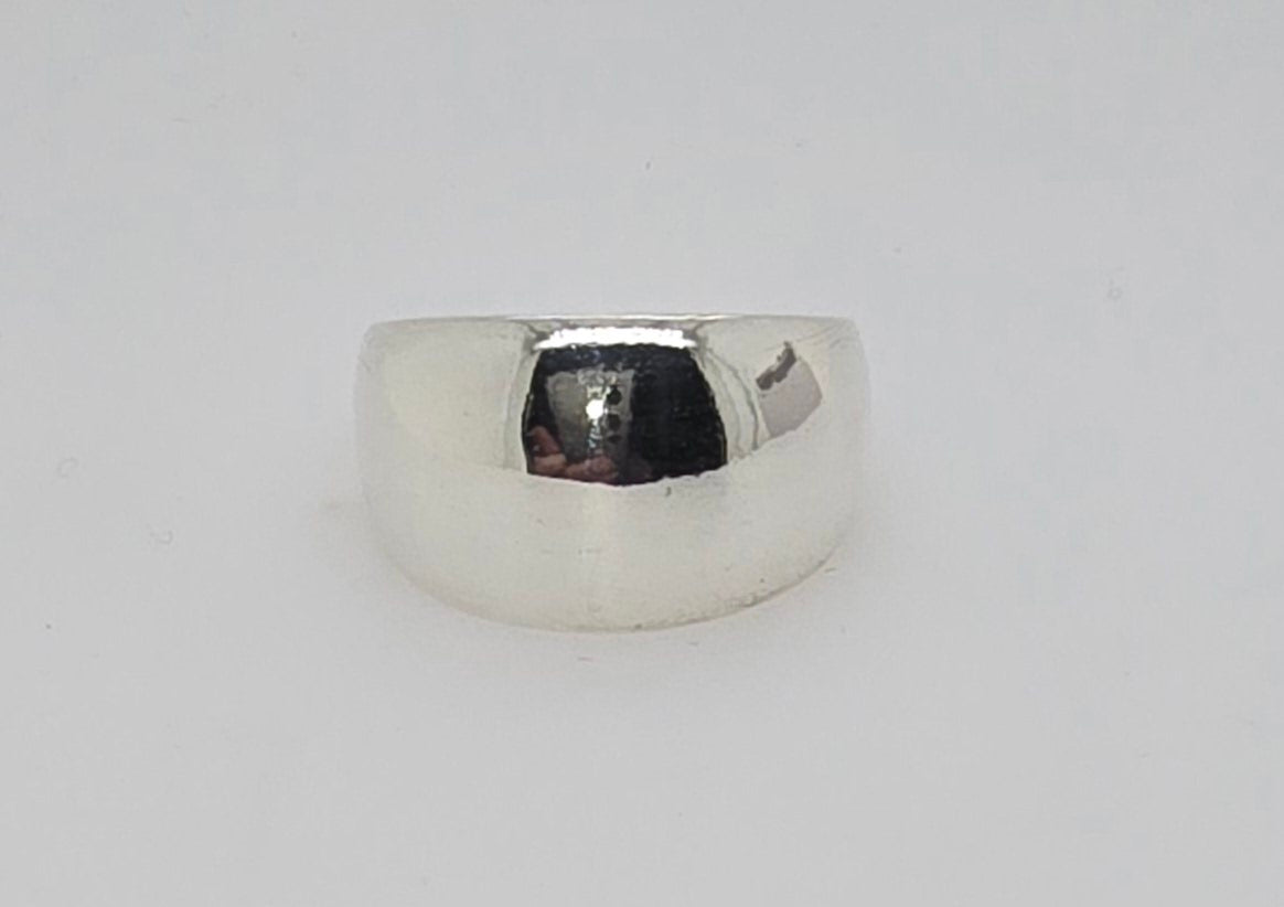 STERLING SILVER 12MM DOME RING FINGER SIZE O.