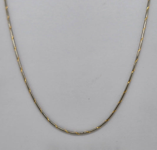 18CT TWO TONE ITALIAN IMPORTED 50CM 5.35G SNAKE CHAIN