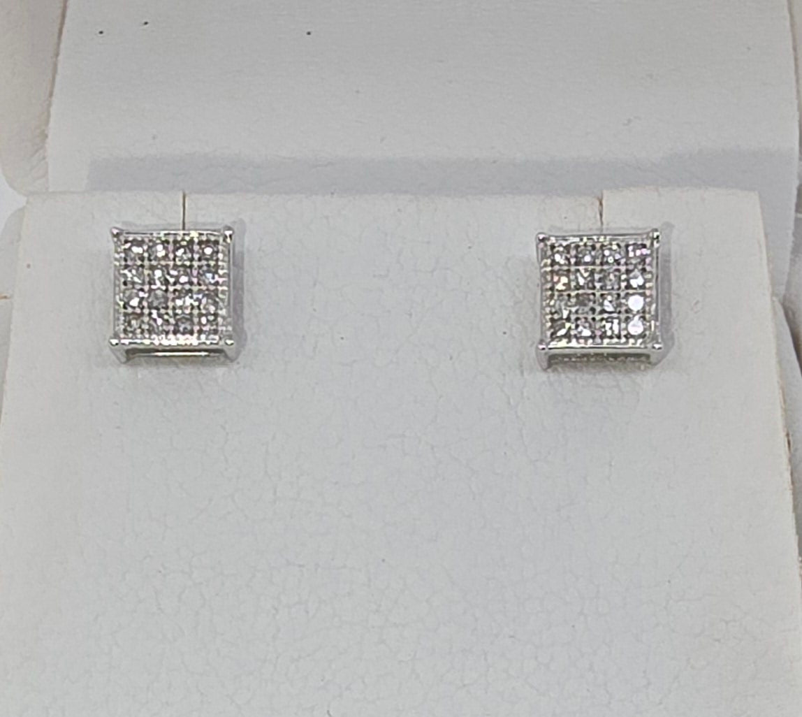 9CT WHITE GOLD MIRCO SET DIAMOND STUDS