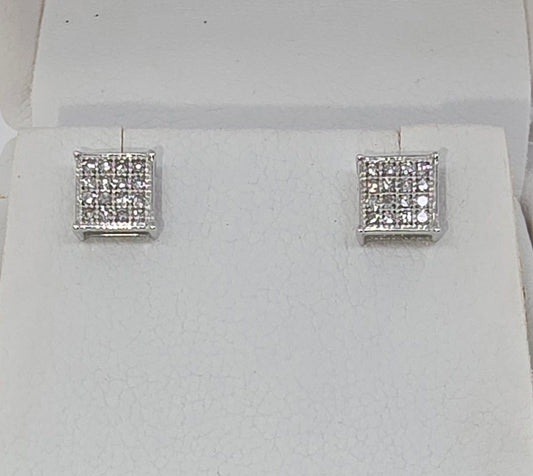 9CT WHITE GOLD MIRCO SET DIAMOND STUDS