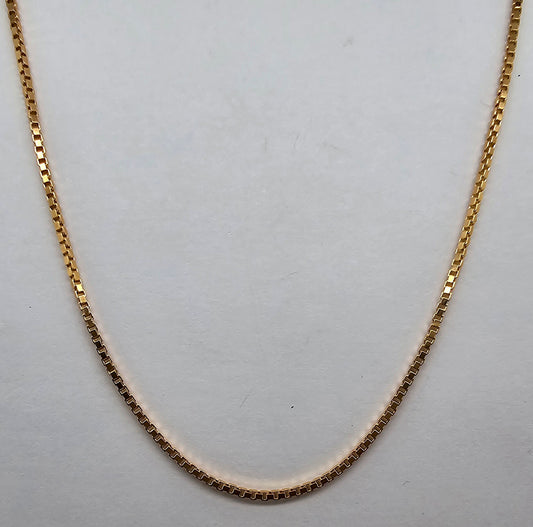 9CT YELLOW GOLD 45CM BOX CHAIN 2.6GRAMS