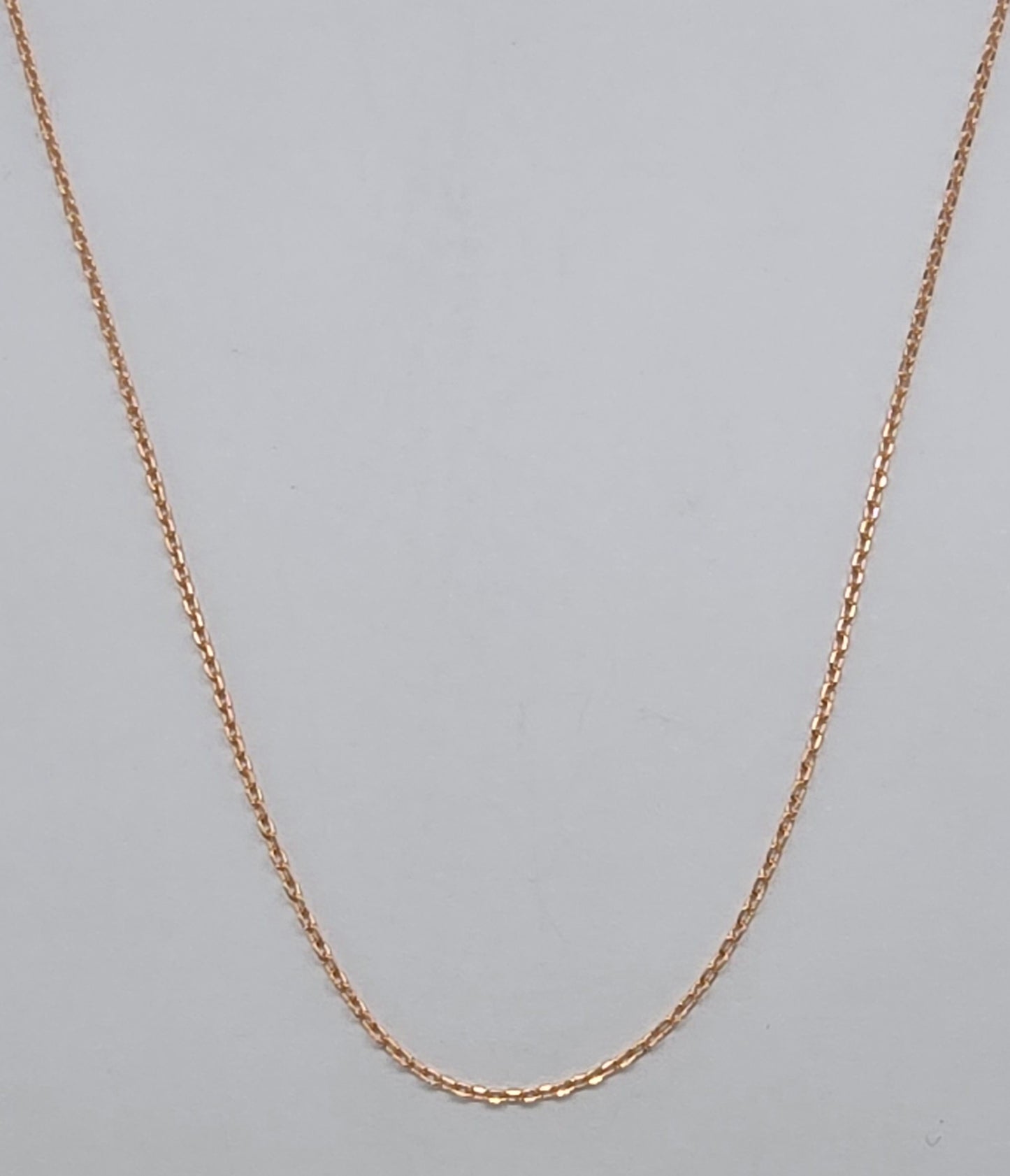 9CT ROSE GOLD ITALIAN 45CM SOILD OVAL LINK CHAIN.