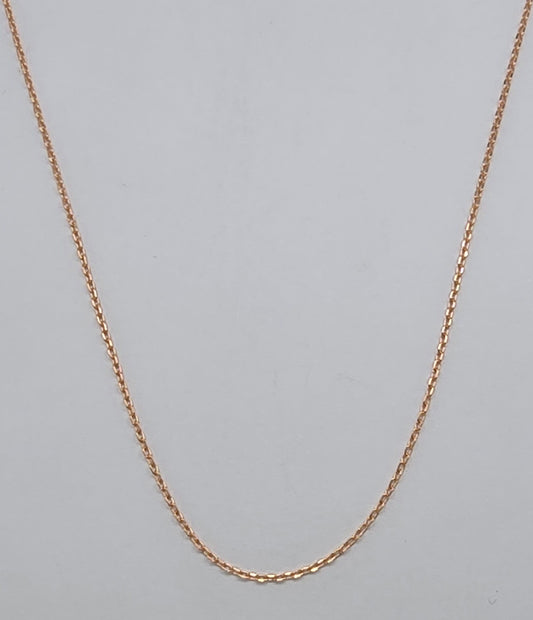 9CT ROSE GOLD ITALIAN 45CM SOILD OVAL LINK CHAIN.