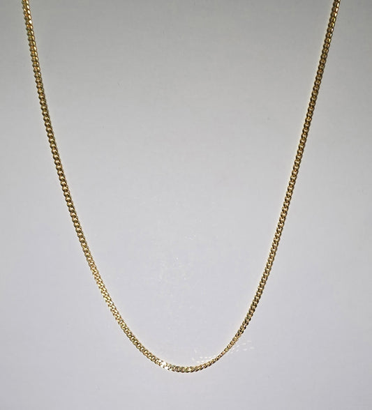 9CT YELLOW GOLD ITALIAN DIAMOND CUT CURB CHAIN.