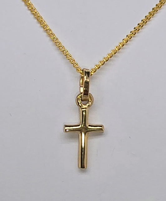 9CT YELLOW GOLD CROSS.