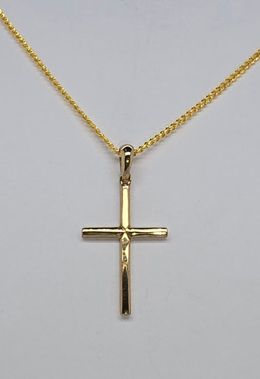 9CT YELLOW GOLD CROSS.