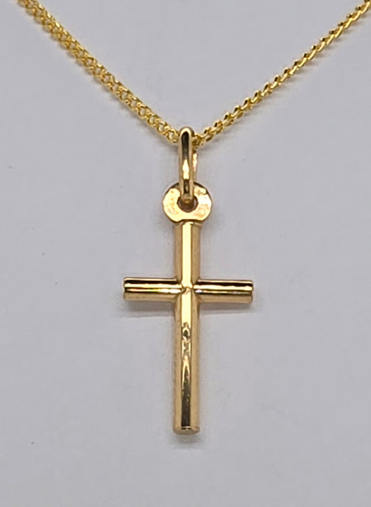 9CT YELLOW GOLD CROSS.