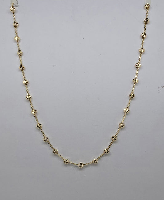 9CT YELLOW GOLD IMPORTED NECKLACE 40-45CM.