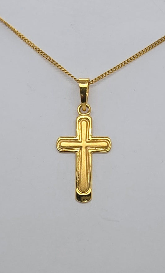 18CT YELLOW GOLD CROSS.