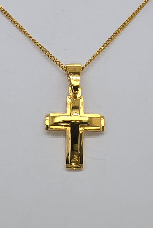 18CT YELLOW GOLD SOLID CROSS.