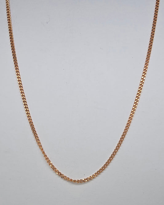 9CT ROSE GOLD ITALIAN 45CM CURB CHAIN.