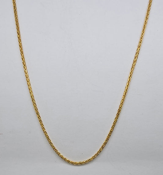 9CT YELLOW GOLD ITALIAN 45CM X 1MM WIDE MAGIC CHAIN 2.75GRAMS.