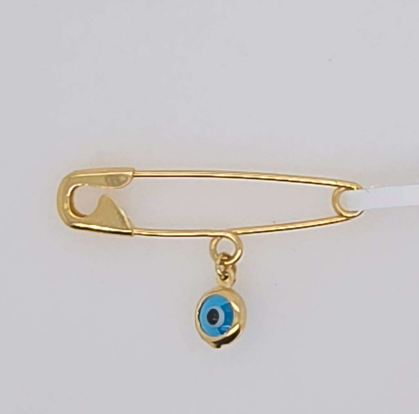 9CT YELLOW GOLD IMPORTED PIN WITH EVIL EYE.