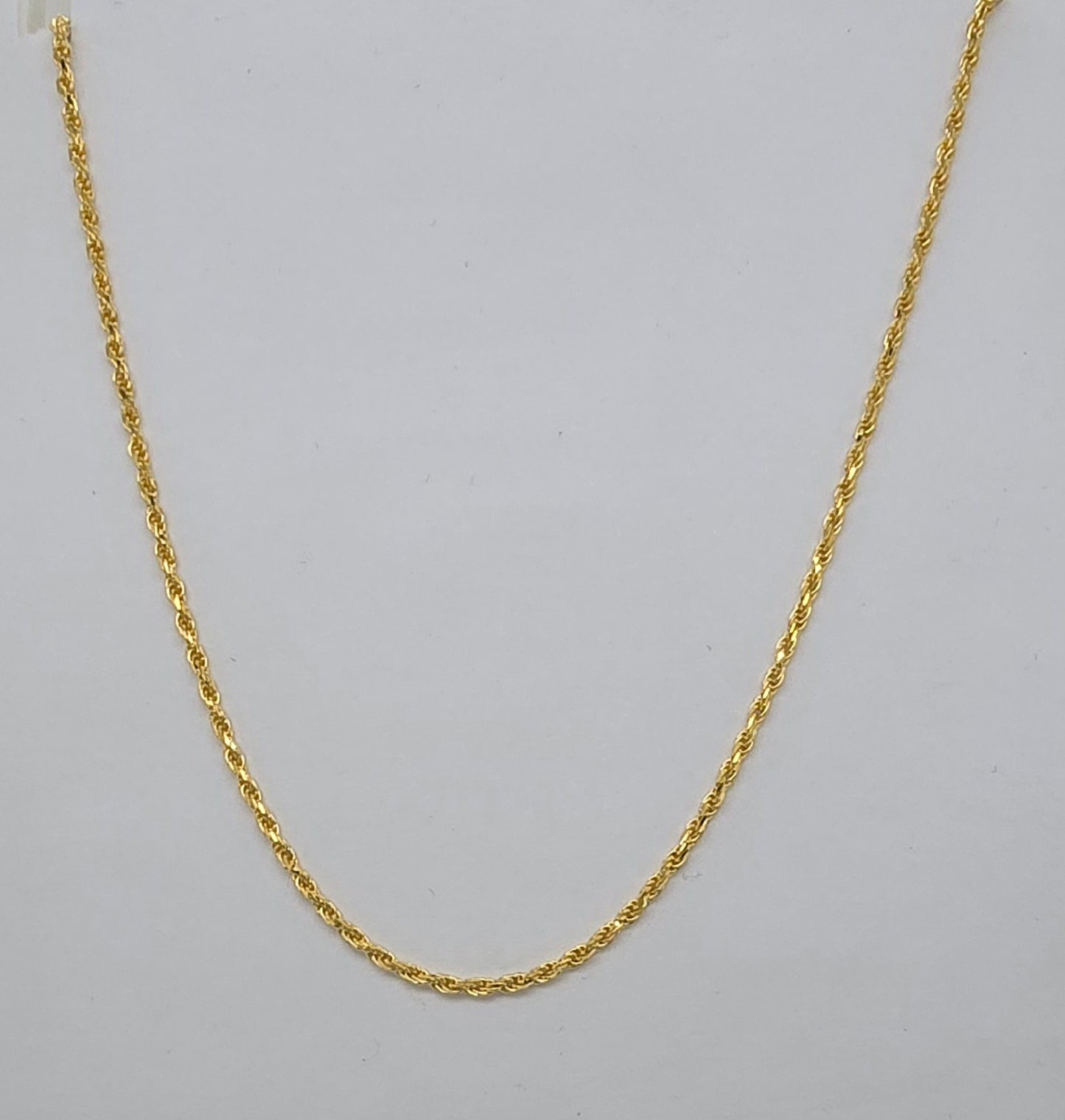 9CT YELLOW GOLD IMPORTED 45CM X 1.2MM ROPE CHAIN 2.66GRAMS.