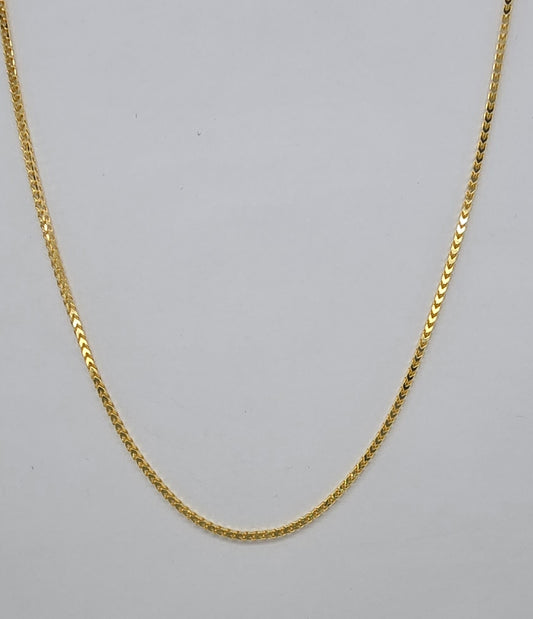 9CT YELLOW GOLD IMPORTED 50CM X 1MM FRANCO CHAIN 3.04GRAMS.