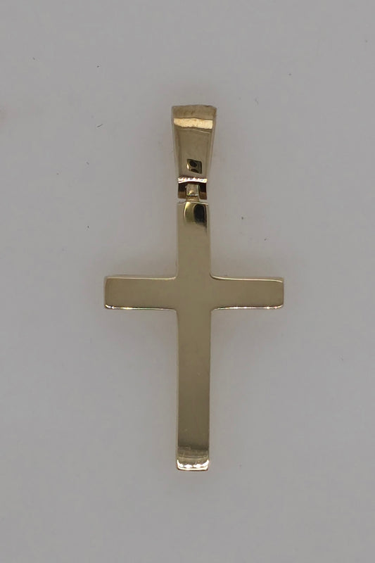 9CT YELLOW GOLD IMPORTED 19MM X 13MM (EXCLUDING BAIL) POLISHED CROSS.