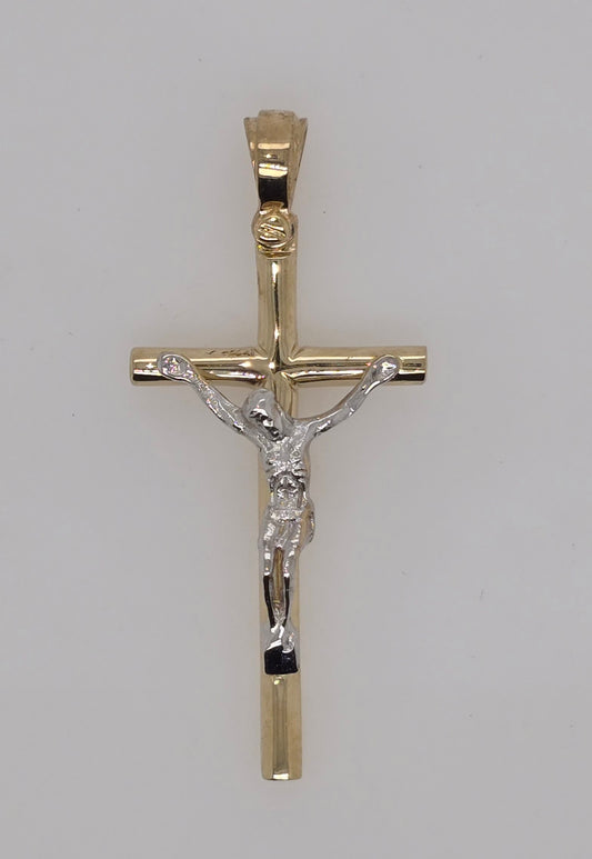 9CT TWO TONE IMPORTED 31MMX 16MM  CRUCIFIX.