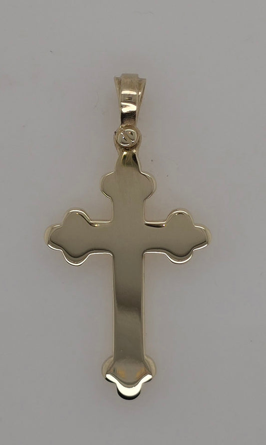 9CT YELLOW GOLD IMPORTED 27MM X 16MM POLISHED CROSS