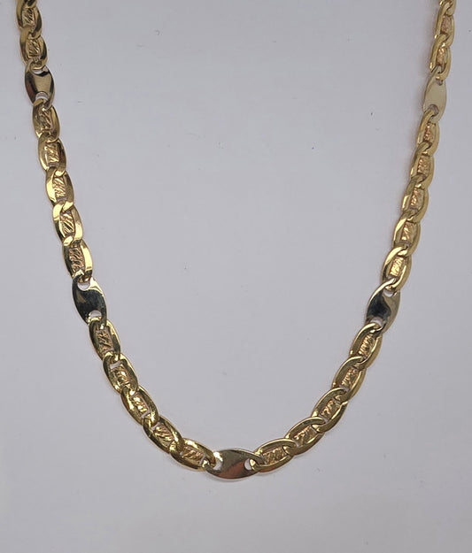 9CT TWO-TONE ITALIAN IMPORTED FANCY LINK AND BAR NECKLACE