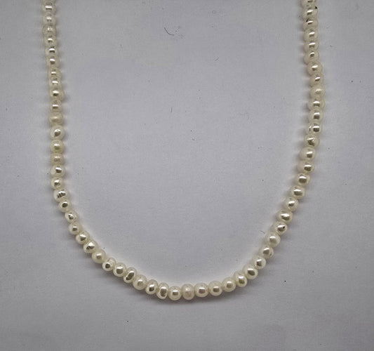 WHITE FRESHWATER 45CM 3-3.5MM PEARL NECKLACE.