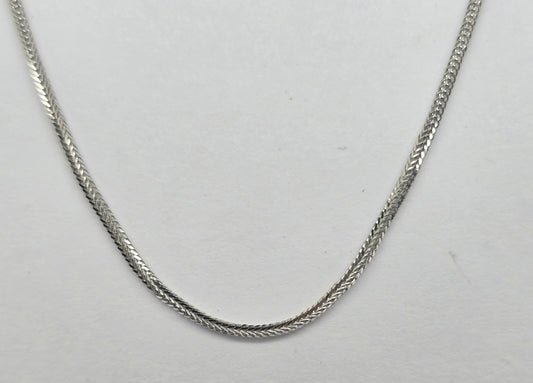 18CT WHITE GOLD IMPORTED ITALIAN 45CM FOX TAIL CHAIN