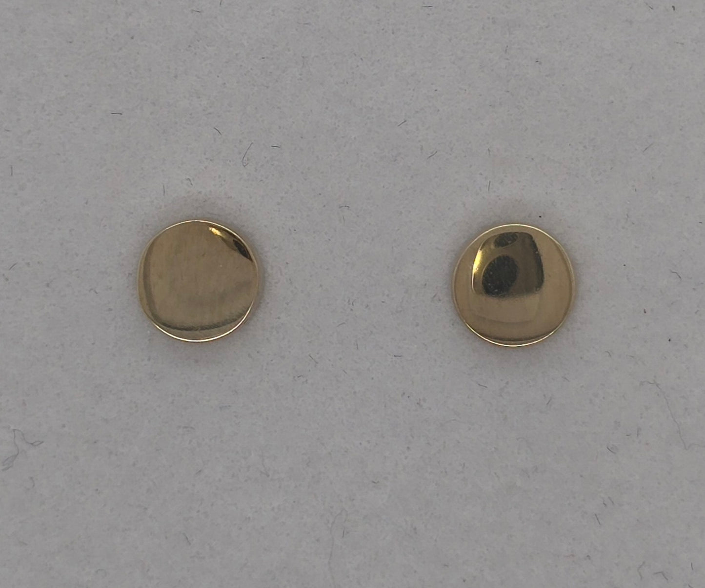 9CT YELLOW GOLD IMPORTED 6MM DISC STUD EARRINGS