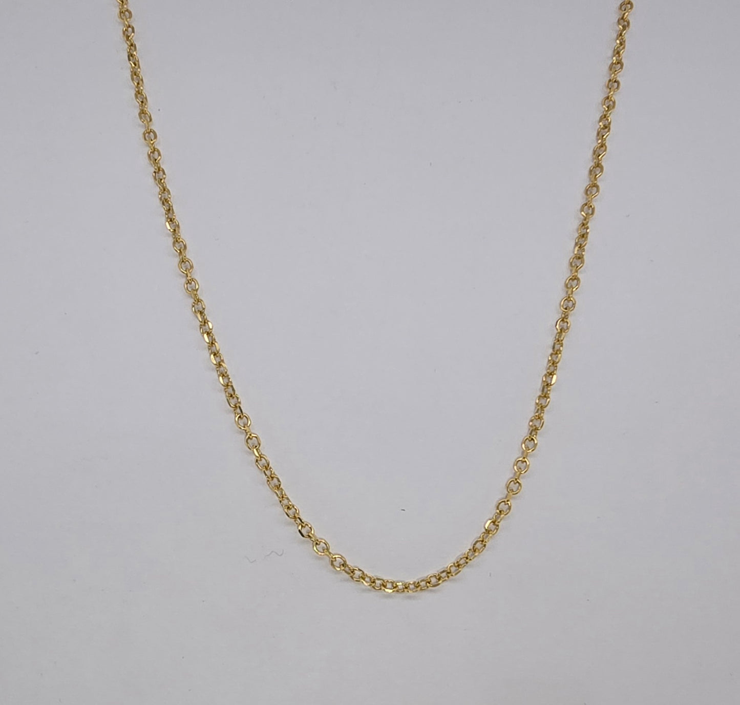 18CT YELLOW GOLD IMPORTED 40CM TRACE CHAIN 1.8GRAMS