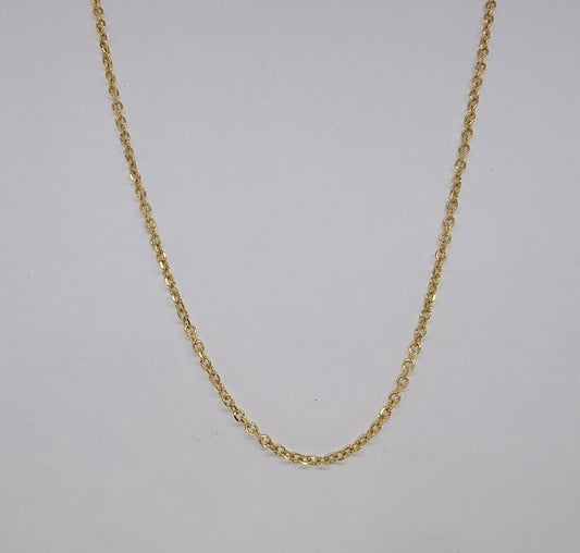 18CT YELLOW GOLD IMPORTED 40CM TRACE CHAIN 1.8GRAMS