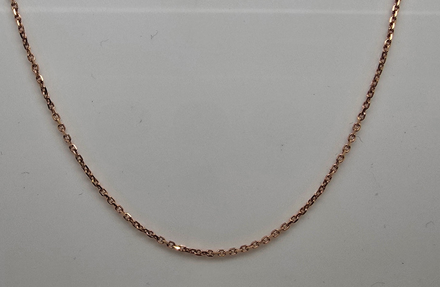 18CT ROSE GOLD IMPORTED 45CM FINE TRACE CHAIN 1.21GRAMS