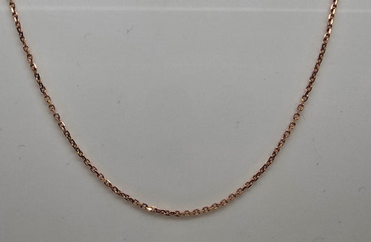 18CT ROSE GOLD IMPORTED 45CM FINE TRACE CHAIN 1.21GRAMS